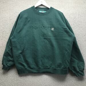 Vintage Big Dogs Sweatshirt Mens XL Long Sleeve Crew Neck Embroidered Logo Green